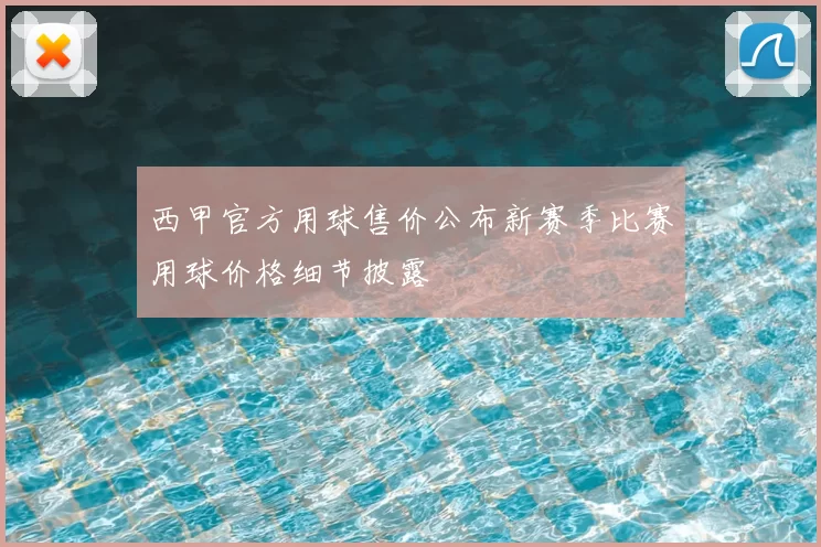西甲官方用球售价公布新赛季比赛用球价格细节披露